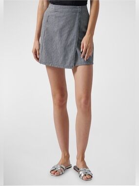 ATM Anthony Thomas Melillo Short Railroad Stripe Cotton Mini Skirt Size 10